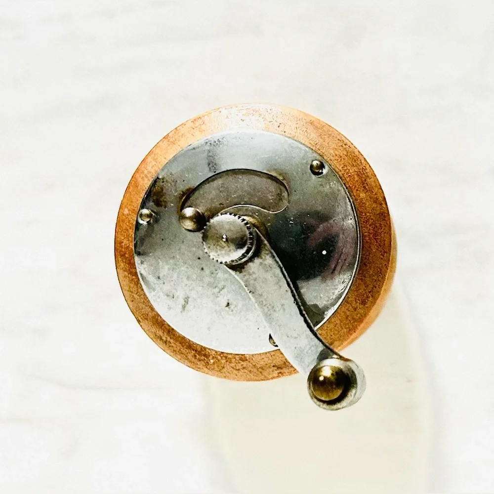 Vintage Hand-Painted Cherry Blossom on Blonde Wood Pepper Grinder